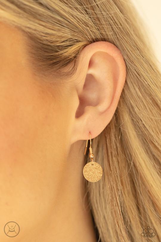 Reflection Detection - Gold Disc Paparazzi Choker Necklace & matching earrings