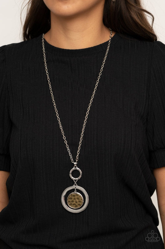 Relic Revival - Silver Pendant Paparazzi Necklace & matching earrings