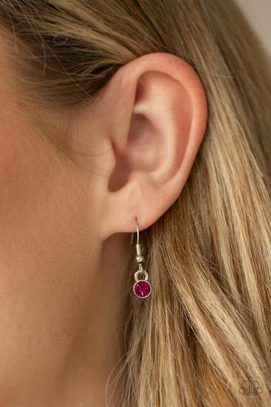 Thanks a MEDALLION - Pink Rhinestone Pendant Paparazzi Necklace & matching earrings