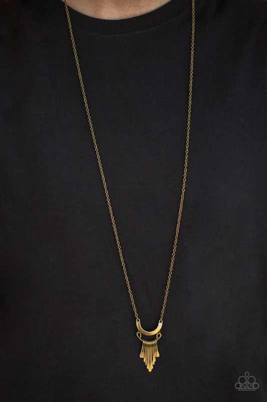 Trendsetting Trinket - Brass Pendant Paparazzi Necklace & matching earrings