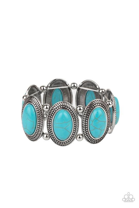 Until The Cows Come HOMESTEAD - Blue/Turquoise Stone Paparazzi Stretch Bracelet