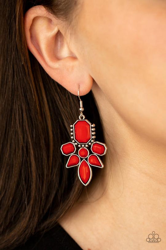 Vacay Vixen - Red Beaded Paparazzi earrings