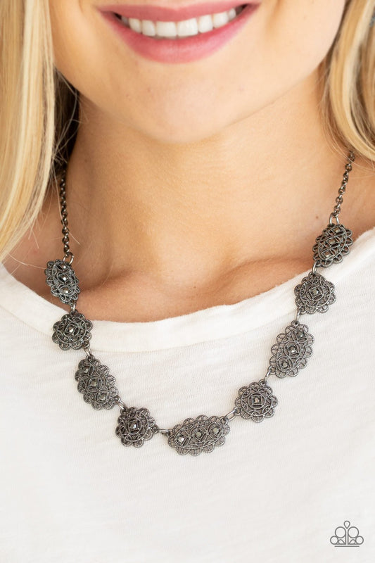Vintage Vogue - Gunmetal Paparazzi Necklace & matching earrings