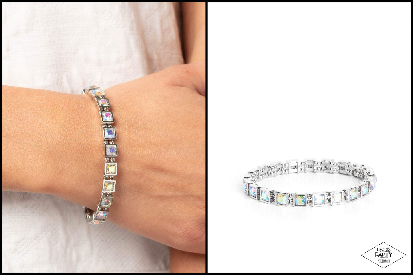 A GLAM Of Few Words - Multi Iridescent Gem Paparazzi Stretch Bracelet