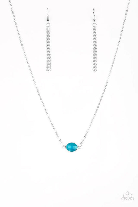 Fashionably Fantabulous - Blue Marquise-Style Gem Stationary Pendant Paparazzi Necklace & matching earrings