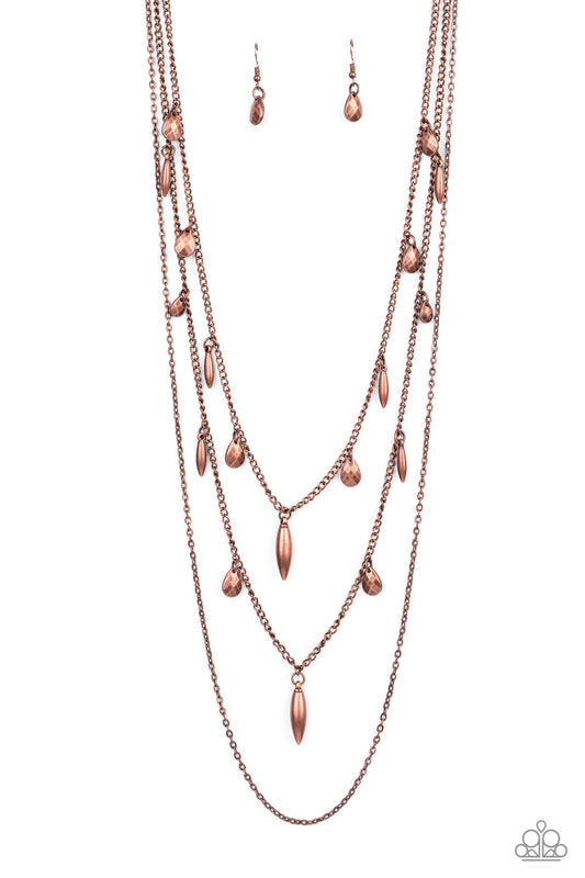 Bravo Bravado - Copper Paparazzi Necklace & matching earrings
