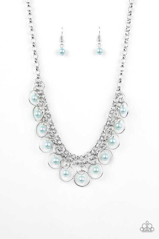 Party Time - Blue Pearl Paparazzi Necklace & matching earrings