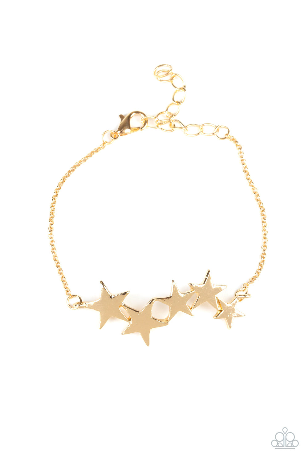 All-Star Shimmer - Gold Star Paparazzi Adjustable Bracelet