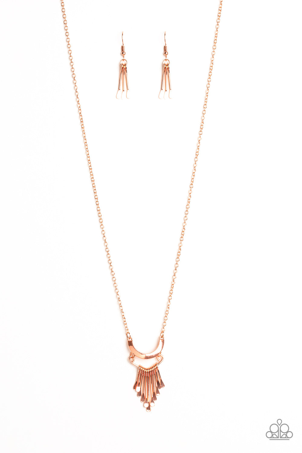 Trendsetting Trinket - Copper Paparazzi Necklace & matching earrings