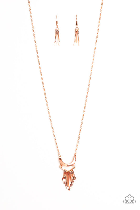 Trendsetting Trinket - Copper Paparazzi Necklace & matching earrings