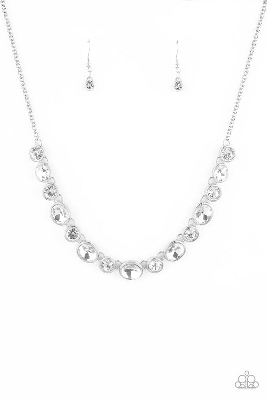 Girls Gotta Glow - White Oval and Round Rhinestone Necklace & matching earrings - Life of the Party November 2020 Necklace