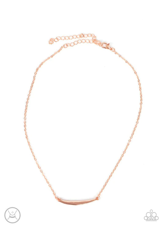 Taking It Easy - Copper Hammered Crescent/Dainty Copper Choker Necklace & matching earrings
