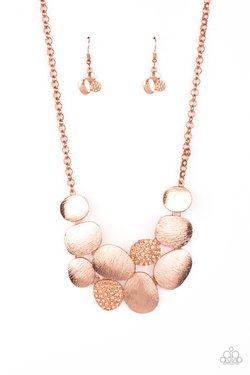 A Hard LUXE Story - Copper Paparazzi Necklace & matching earrings