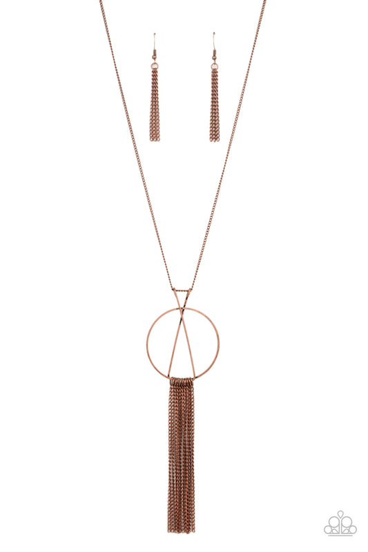 Apparatus Applique - Copper Paparazzi Pendant Necklace & matching earrings