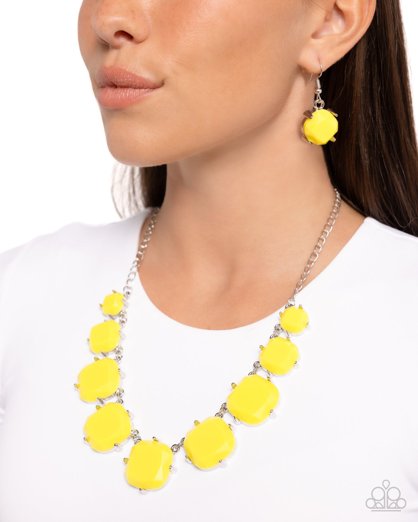 Prismatic Prima Donna - Yellow Beaded Paparazzi Necklace & matching earrings