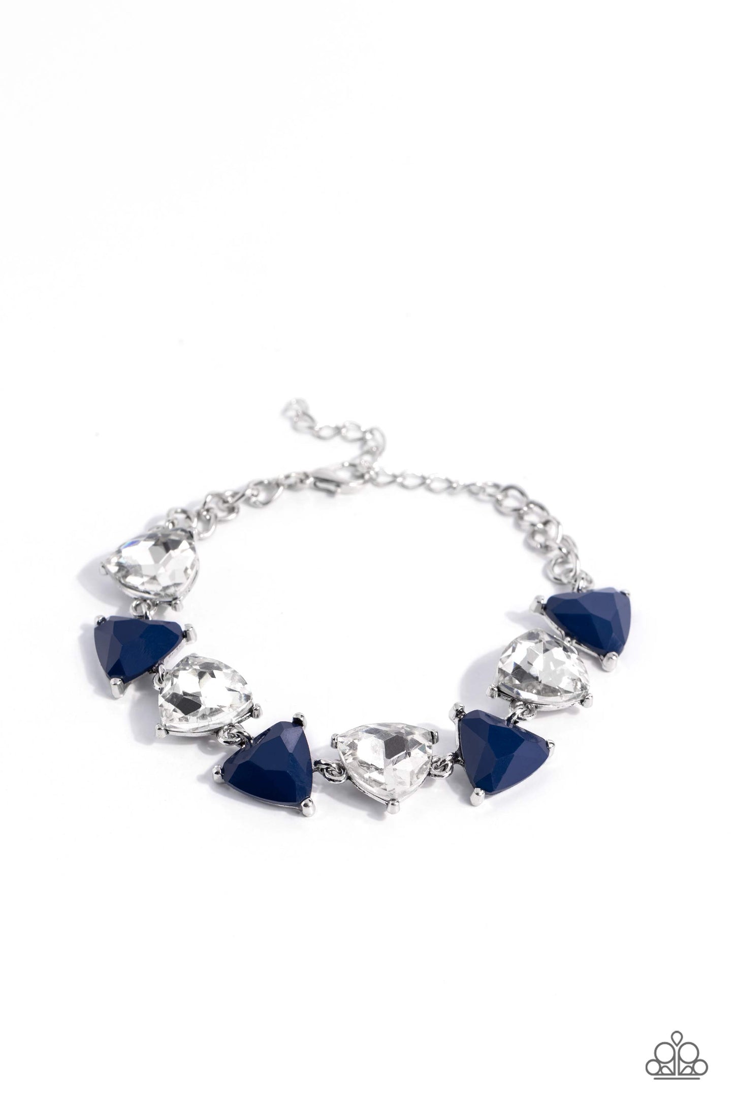 Pumped up Prisms - Blue Beads & White Gems Paparazzi Tennis Bracelet