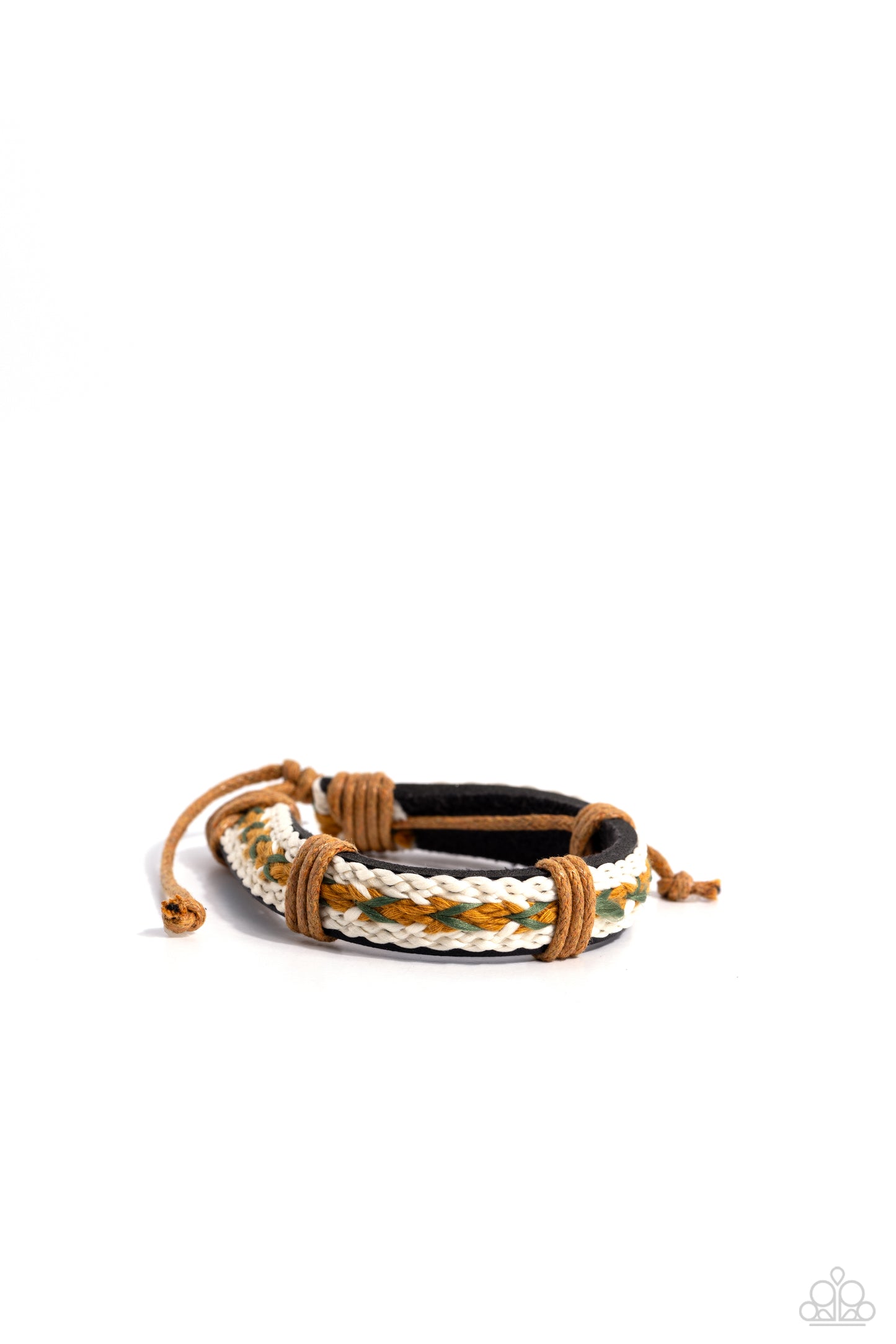 Mountain PASSPORT - Green, Brown, Gold, & White Cording Paparazzi Urban Bracelet