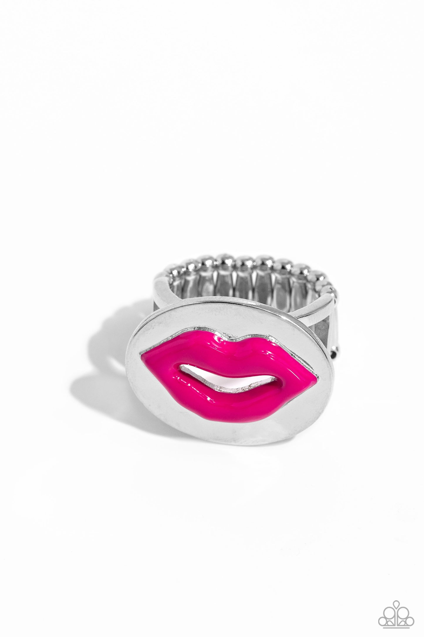 Lip Labor - Pink Lips & Oval Disc Paparazzi Ring