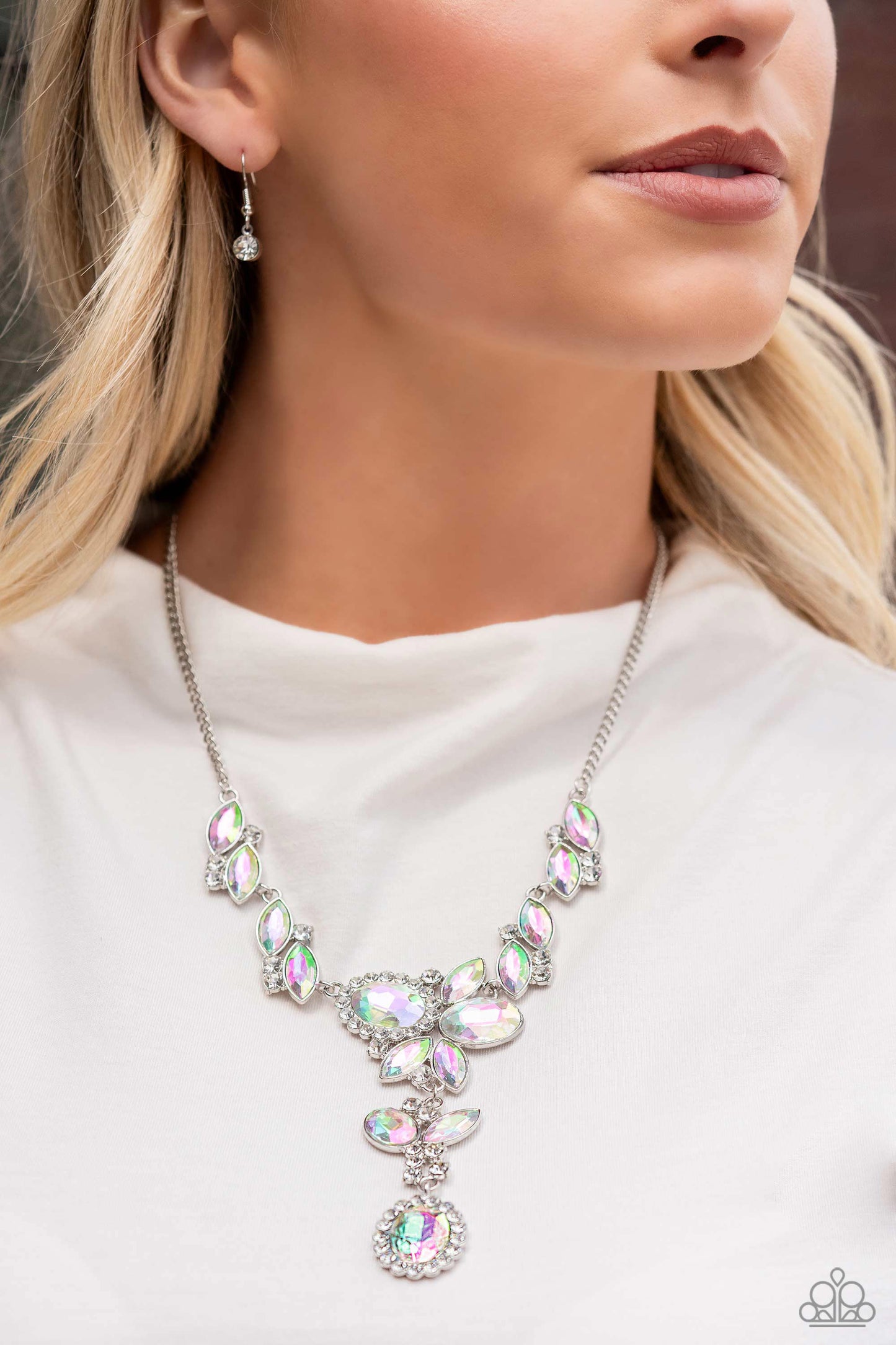 Generous Gallery - Multicolored Iridescent Gems Paparazzi Necklace & matching earrings