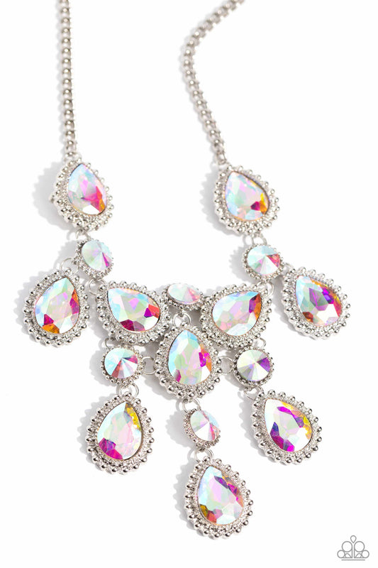 Dripping in Dazzle - Multi Iridescent Gem Paparazzi Necklace & matching earrings