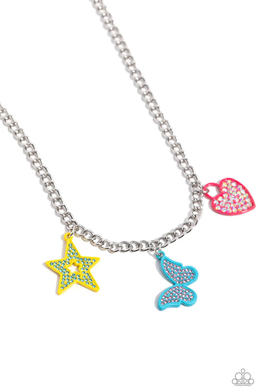 Sensational Shapes - Multi Colored Charms Paparazzi Necklace & matching earrings