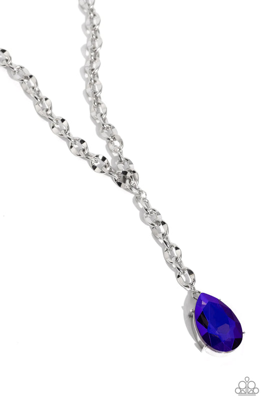 Benevolent Bling - Purple UV Teardrop Gem/Silver Ring Chain Paparazzi Necklace & matching earrings