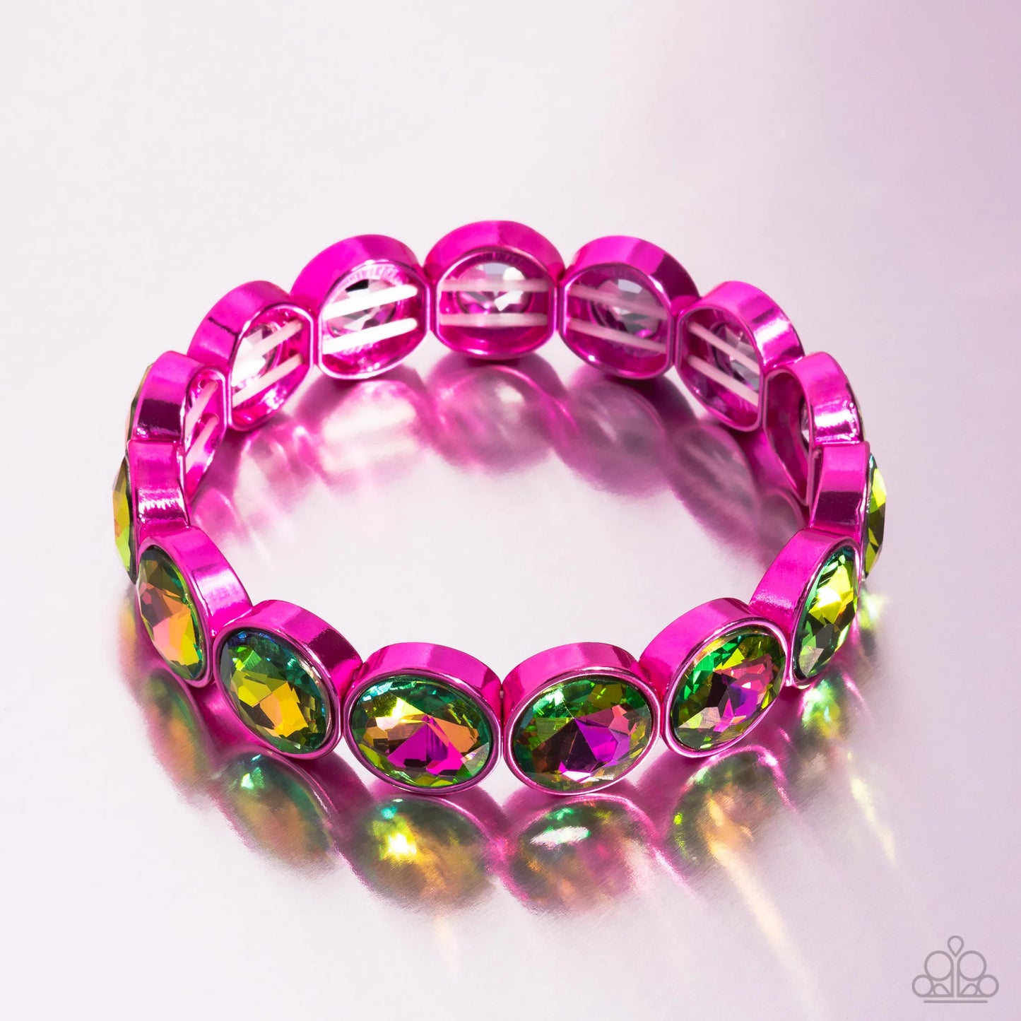 Radiant on Repeat - Pink UV Rhinestones/Pink Electric Fittings Paparazzi Stretch Bracelet