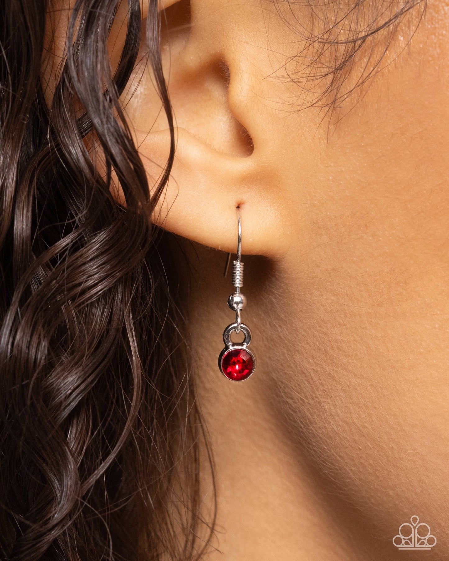 Birthstone Beauty - Red Garnet Rhinestone Pendant Paparazzi Necklace & matching earrings