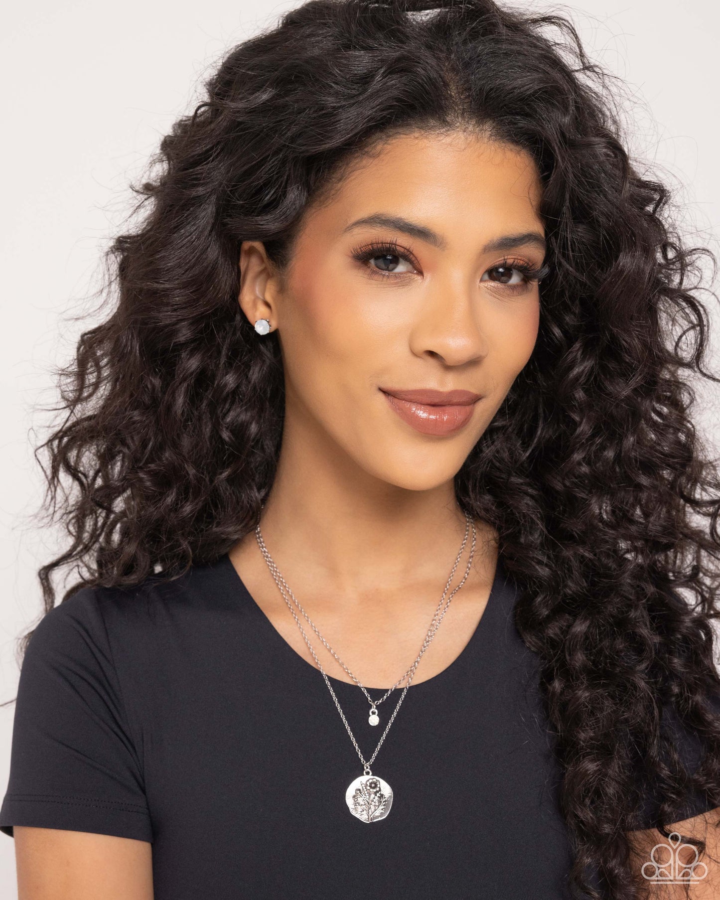 Breathtaking Birthstone - White Opalescent October Rhinestone Paparazzi Post Earrings