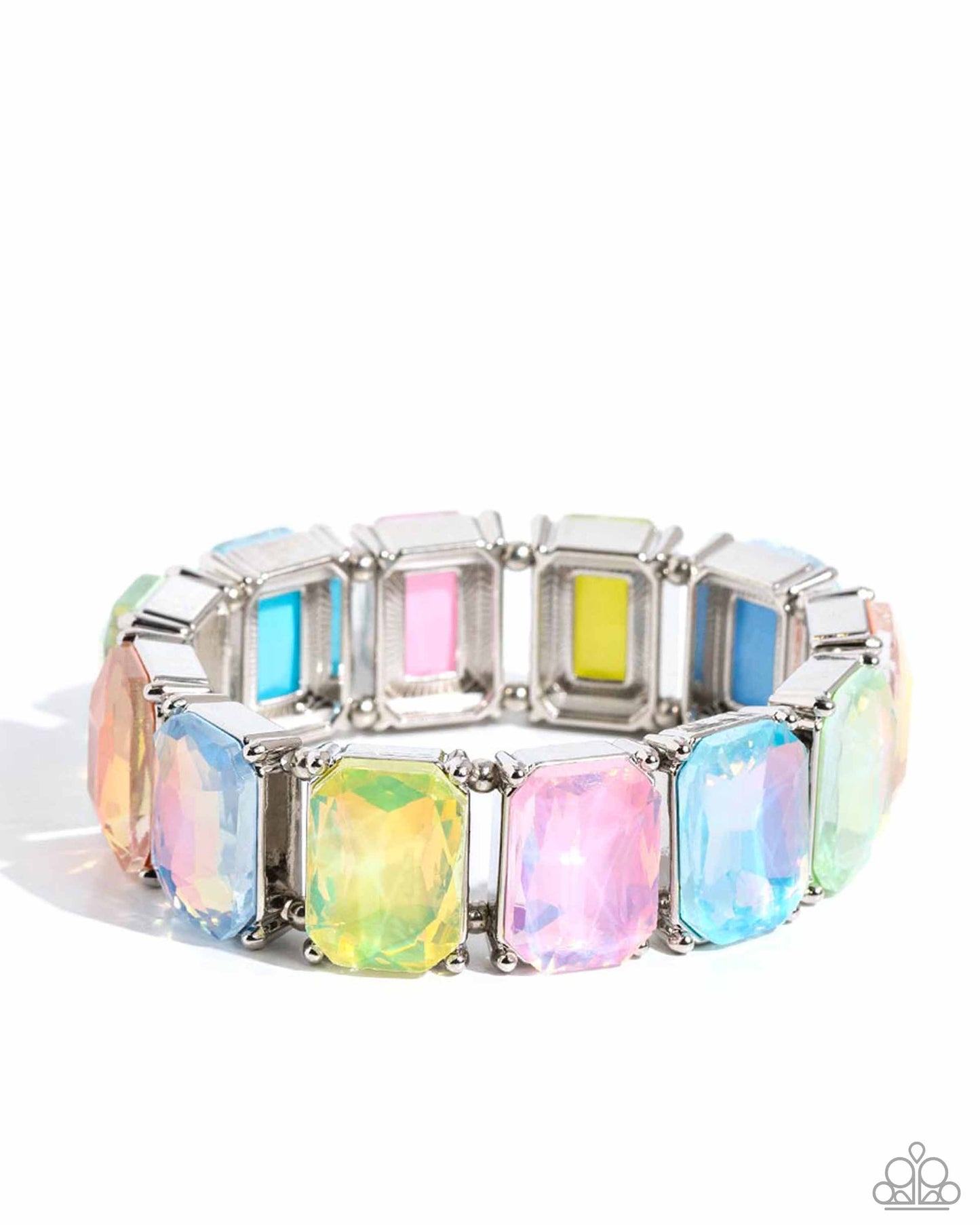 Glamorous Getaway - Multi Colored Opalescent Gems Paparazzi Stretch Bracelet