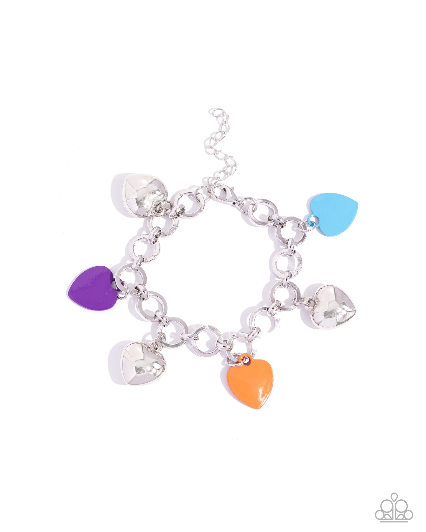 Whole Lotta Love - Multi Colored Heart Frames/Oversized Silver Chain Paparazzi Bracelet