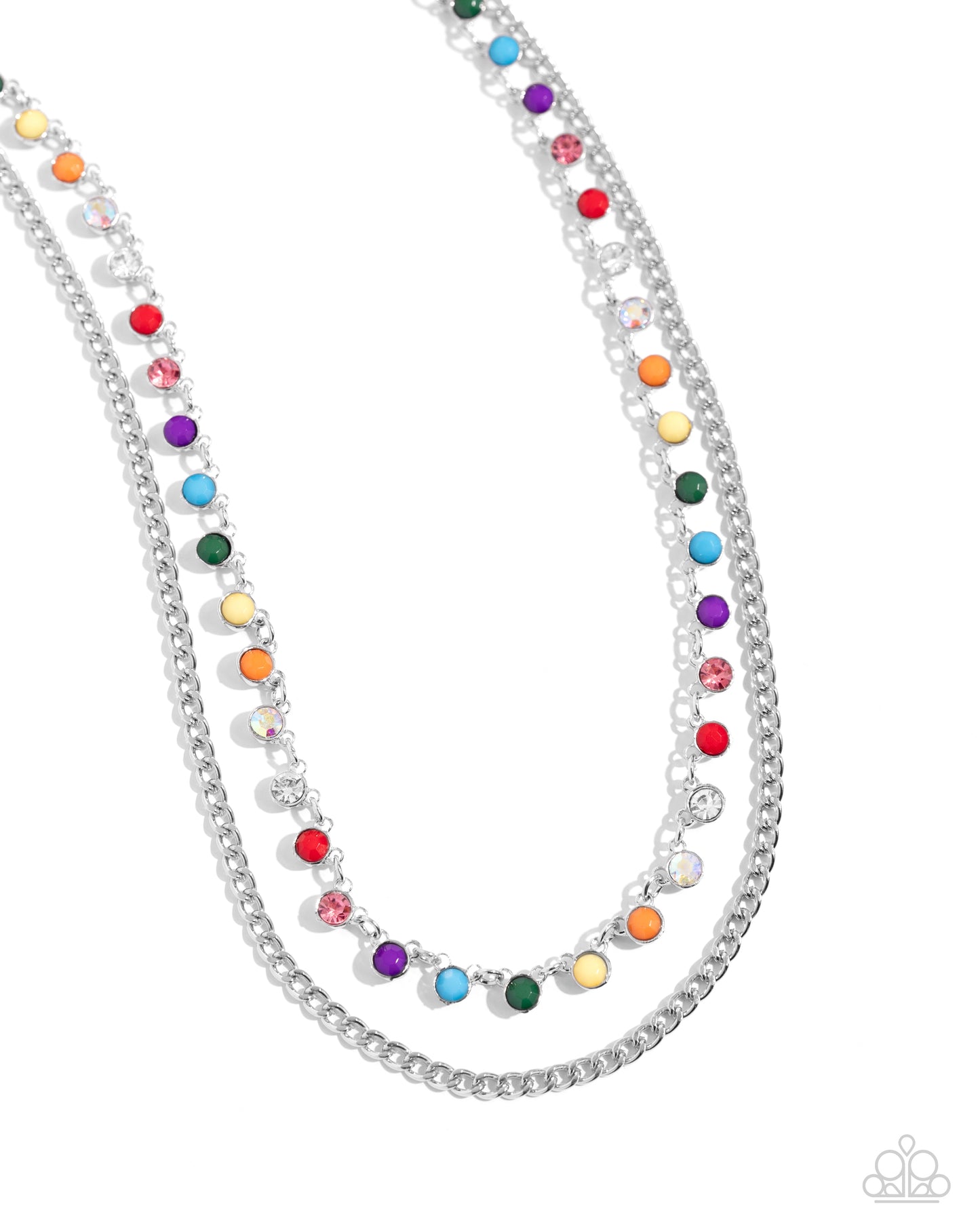 Delicate Dame - Multicolored Beads/White Rhinestones Paparazzi Necklace & matching earrings