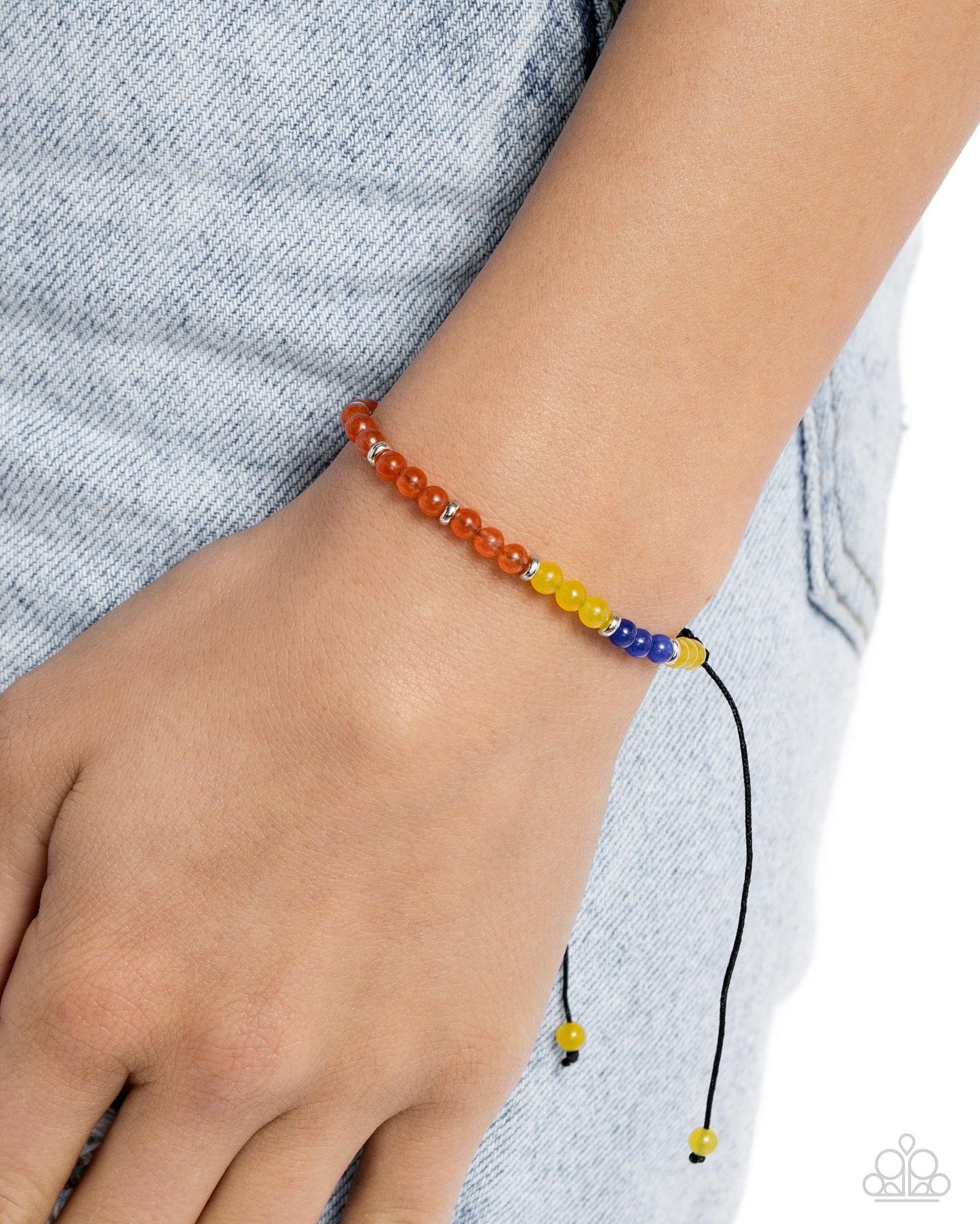 We Own the Night - Orange, Yellow, & Blue Stone Beaded Paparazzi Urban Bracelet