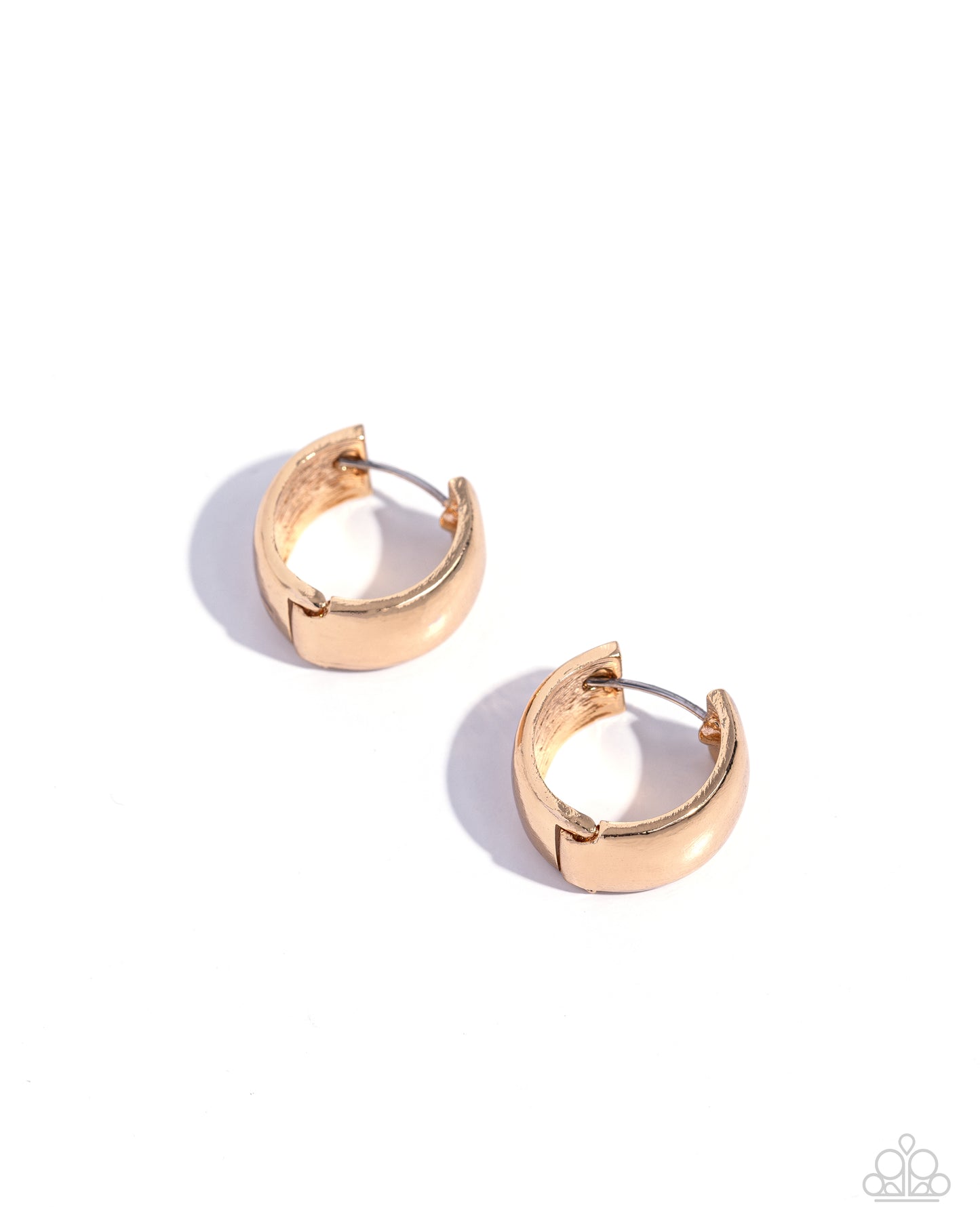 Signature Sheen - Gold Thick Bar Paparazzi Dainty Hoop Earrings