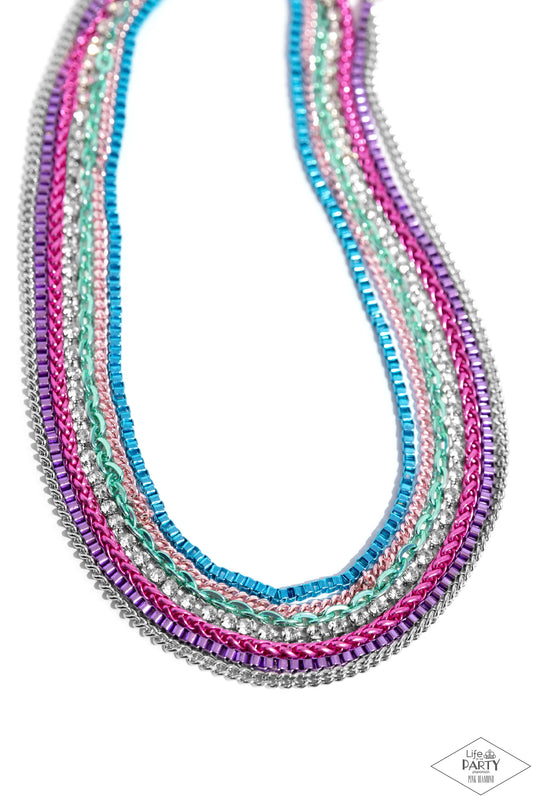 Troublemaker Trove - Multi Colored Chains Paparazzi Necklace & matching earrings