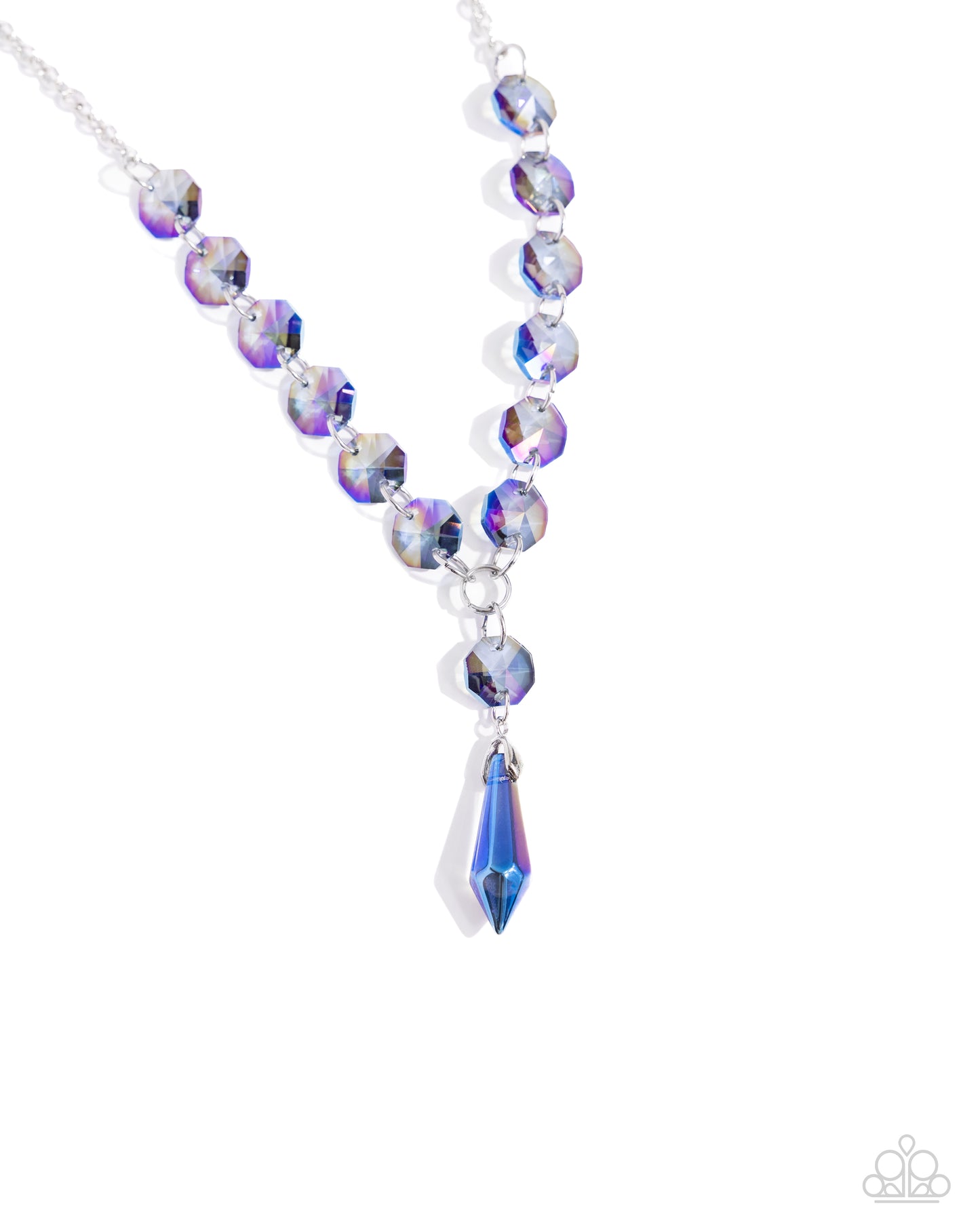 Celestial Class - Blue UV Faceted Beaded Paparazzi Necklace & matching earrings
