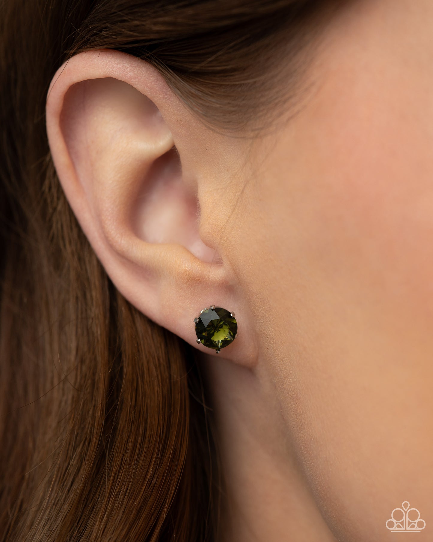 Breathtaking Birthstone - Green Peridot Rhinestone August Birthstone Paparazzi Earrings