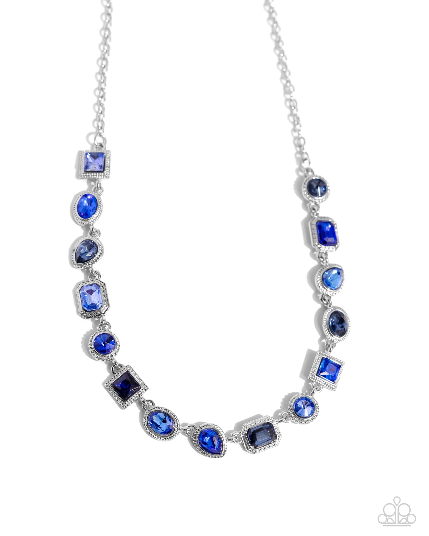 Gallery Glam - Blue Shaped Gems Paparazzi Necklace & matching earrings
