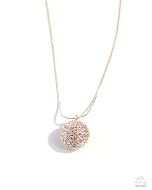 Bedazzled Bravado - Rose Gold Sphere Pendant Paparazzi Necklace & matching earrings