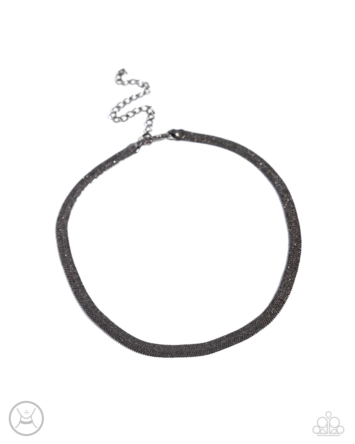 Simply Scintillating - Gunmetal Flat Chain Paparazzi Choker Necklace & matching earrings