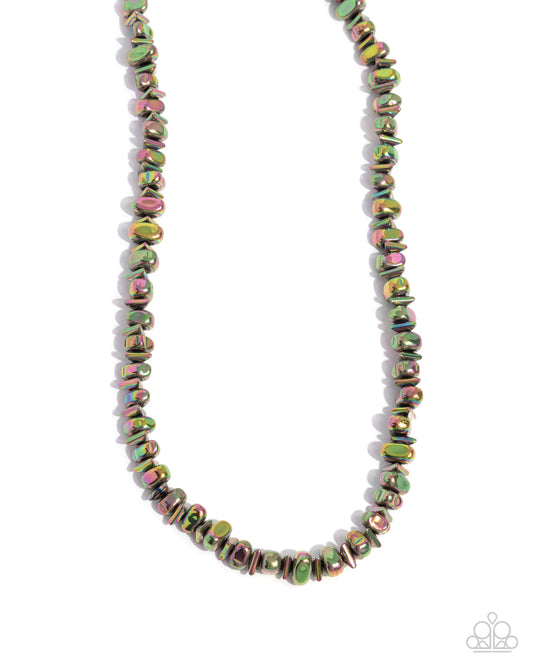 Urban Union - Multicolored Oil-Spill Pebbles Paparazzi Necklace