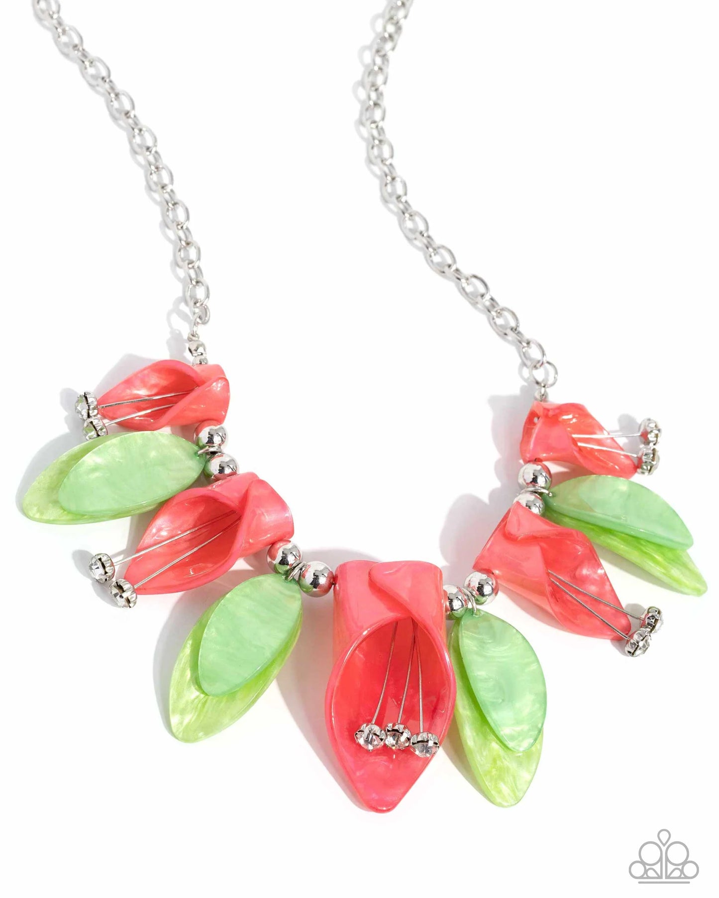 Garden Gaze - Multicolored Acrylic Tulip-Like Flowers Paparazzi Necklace & matching earrings