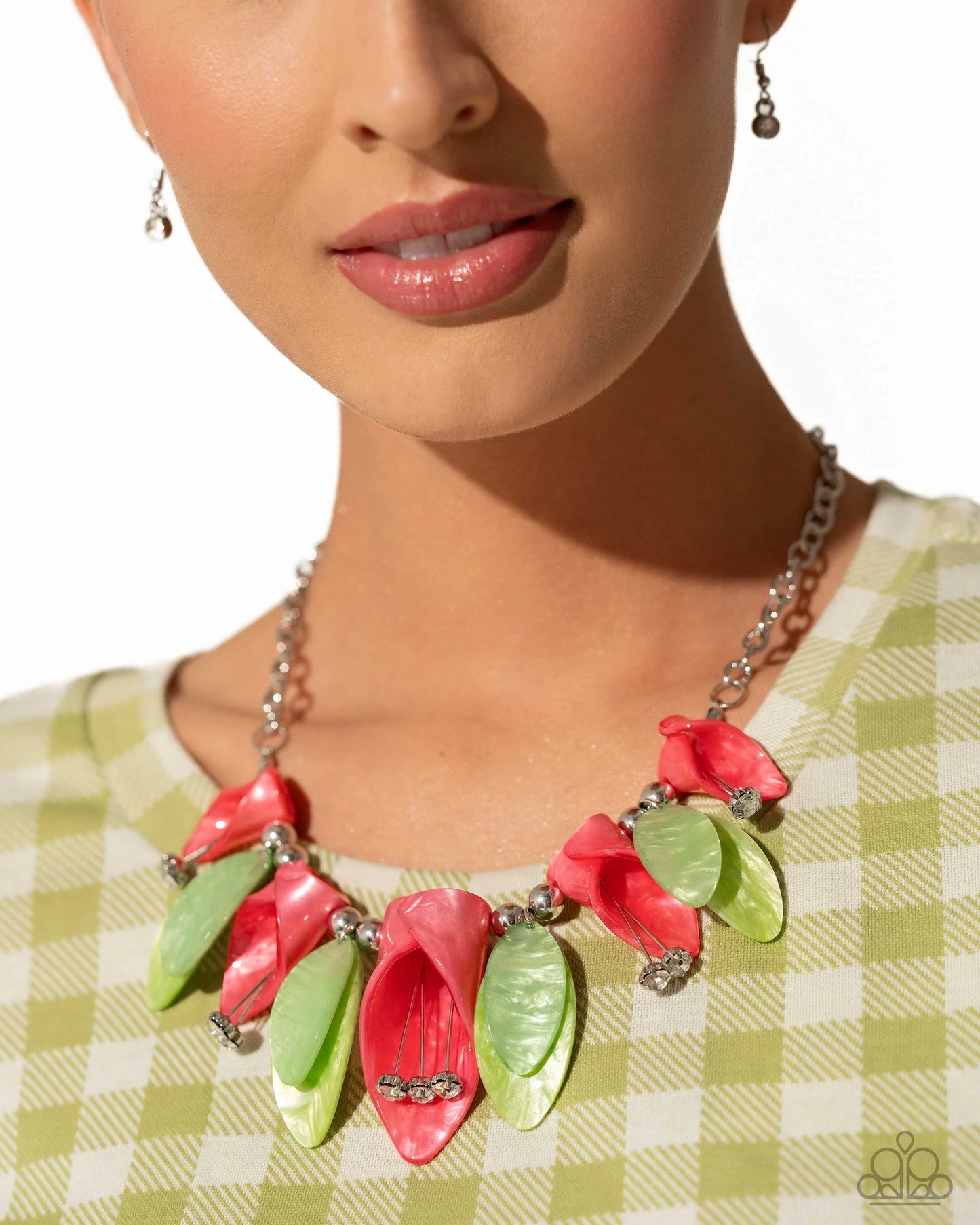 Garden Gaze - Multicolored Acrylic Tulip-Like Flowers Paparazzi Necklace & matching earrings