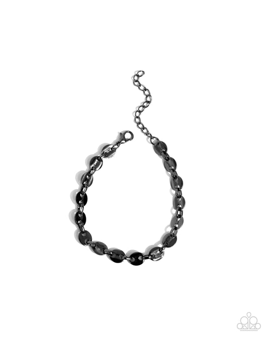 Abstract Adventure - Black Soda Tab Chain Paparazzi Adjustable Bracelet