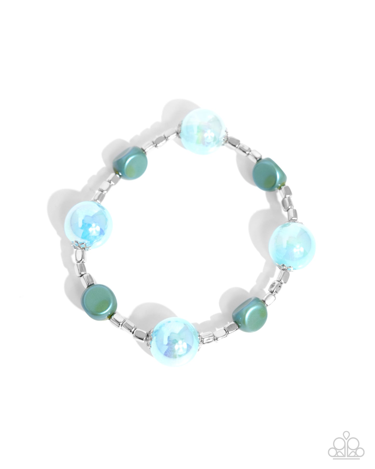 Malibu Model - Blue Iridescent Beaded Paparazzi Stretch Bracelet