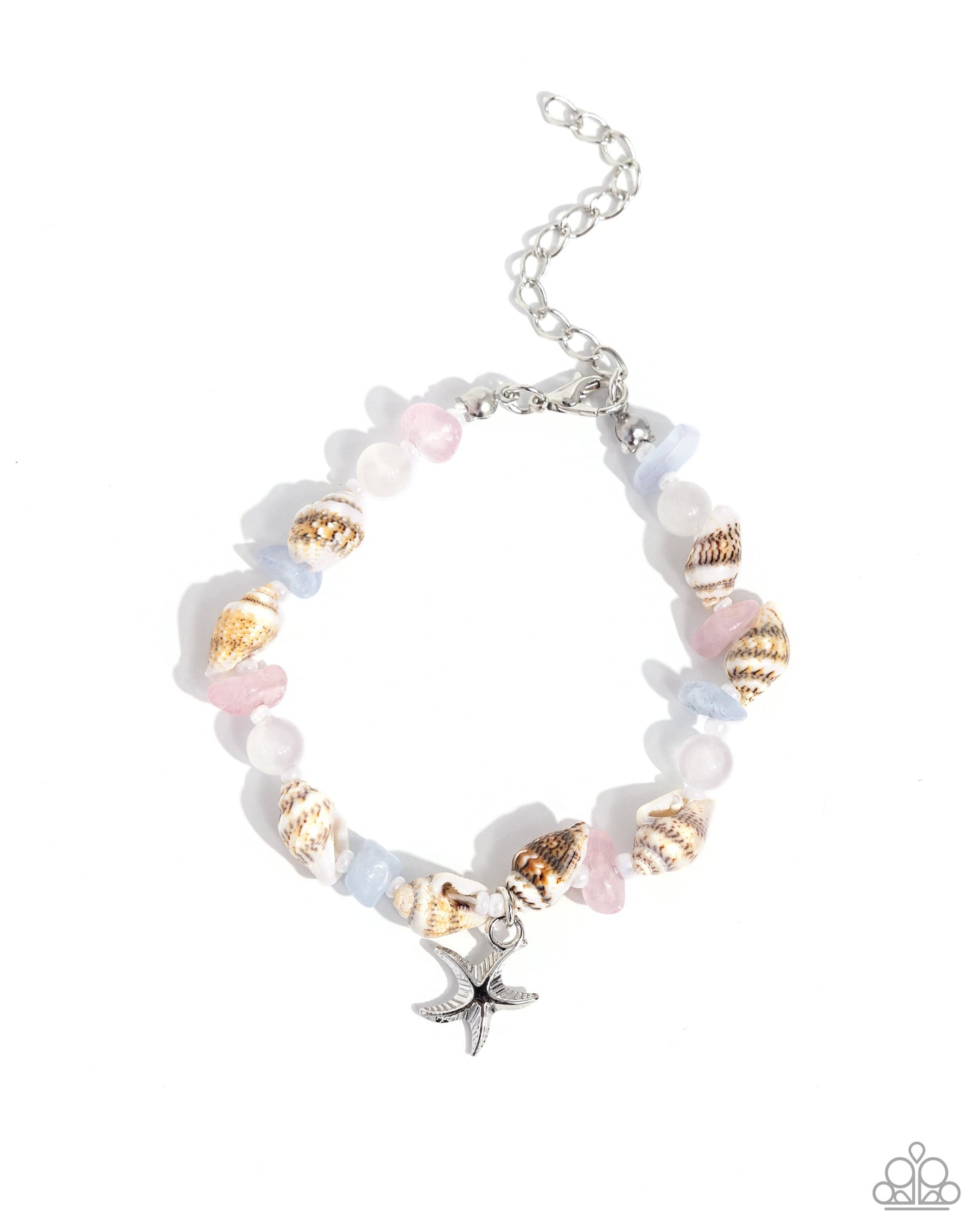 SAND-sational Statement - Pink, Blue, White Stones/White Seashells Paparazzi Adjustable Bracelet