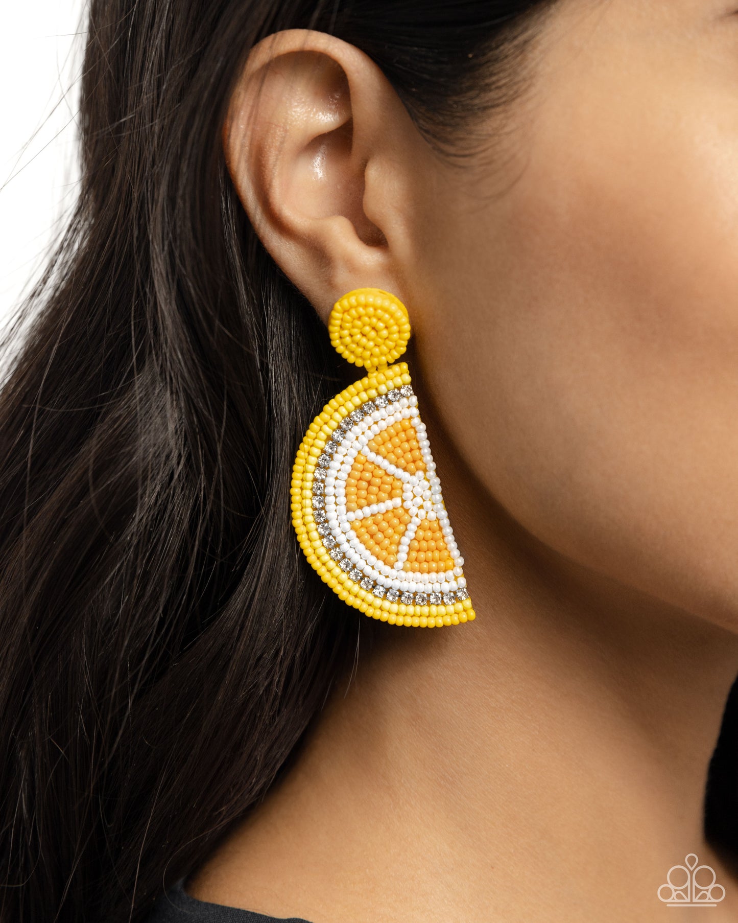 Lemon Leader - Yellow Seed Bead Lemon Paparazzi Earrings