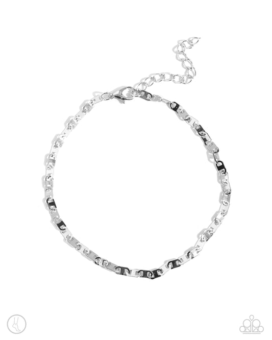 Linked Legacy - Silver Soda Can Tab Inspired Chain Link Paparazzi Anklet