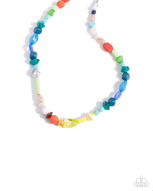 Colored Can-Can - Multicolored Beads/Acrylics Paparazzi Necklace & matching earrings