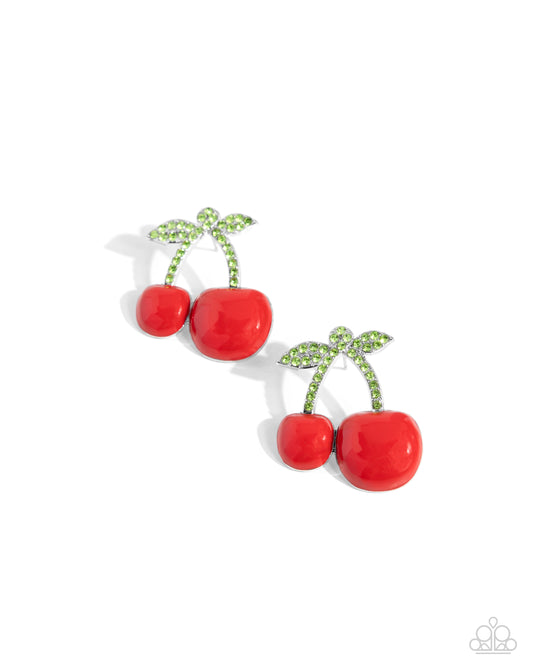 Charming Cherries - Red Cherries Paparazzi Post Earrings